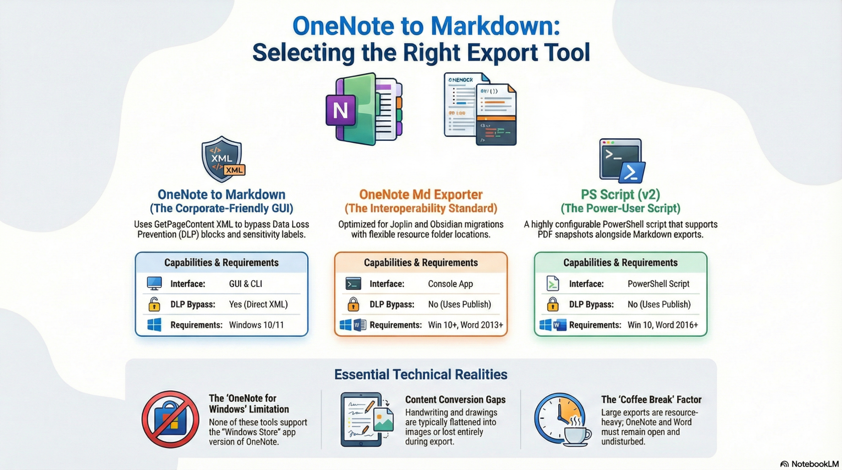 OneNote to Markdown Tool Infographics
